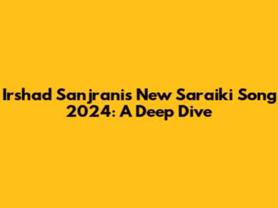 Irshad Sanjrani's New Saraiki Song 2024: A Deep Dive