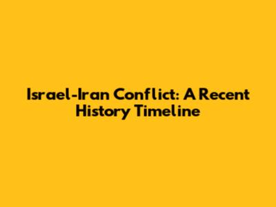Israel-Iran Conflict: A Recent History Timeline