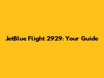 JetBlue Flight 2929: Your Guide