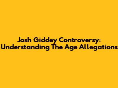 Josh Giddey Controversy: Understanding The Age Allegations