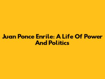 Juan Ponce Enrile: A Life Of Power And Politics