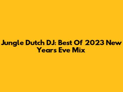 Jungle Dutch DJ: Best Of 2023 New Year's Eve Mix