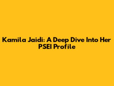 Kamila Jaidi: A Deep Dive Into Her PSEI Profile
