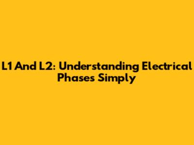 L1 And L2: Understanding Electrical Phases Simply