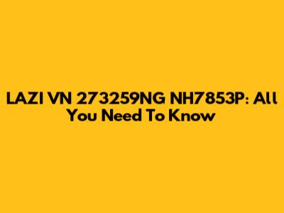 LAZI VN 273259NG NH7853P: All You Need To Know