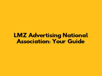 LMZ Advertising National Association: Your Guide