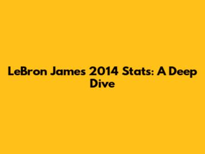 LeBron James 2014 Stats: A Deep Dive