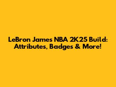 LeBron James NBA 2K25 Build: Attributes, Badges & More!