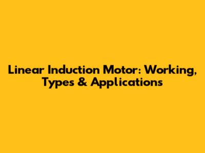 Linear Induction Motor: Working, Types & Applications