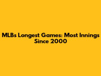 MLB's Longest Games: Most Innings Since 2000
