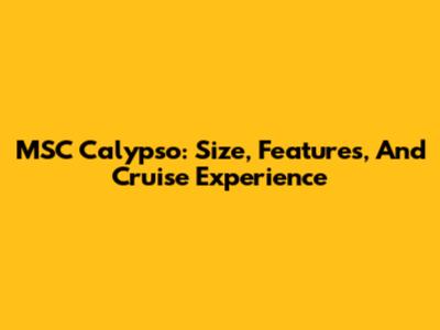 MSC Calypso: Size, Features, And Cruise Experience