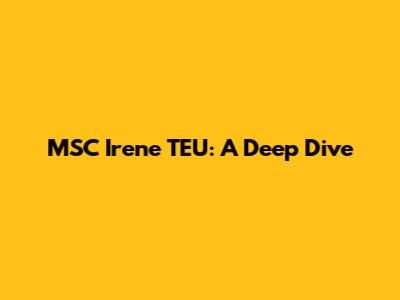 MSC Irene TEU: A Deep Dive