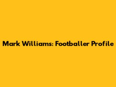 Mark Williams: Footballer Profile