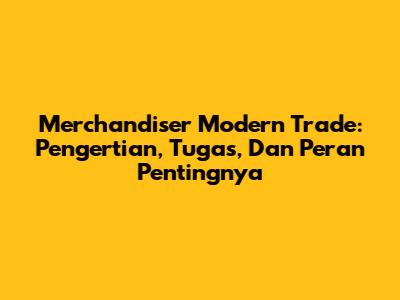 Merchandiser Modern Trade: Pengertian, Tugas, Dan Peran Pentingnya