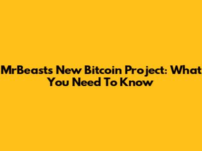 MrBeast's New Bitcoin Project: What You Need To Know
