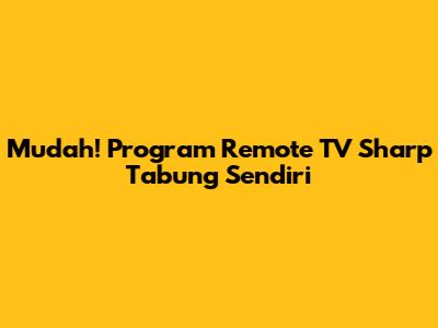 Mudah! Program Remote TV Sharp Tabung Sendiri