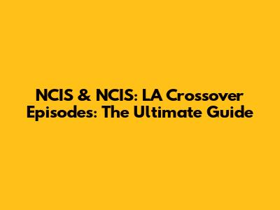 NCIS & NCIS: LA Crossover Episodes: The Ultimate Guide