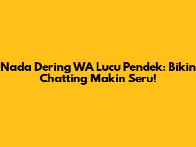 Nada Dering WA Lucu Pendek: Bikin Chatting Makin Seru!