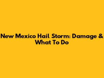 New Mexico Hail Storm: Damage & What To Do