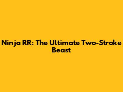 Ninja RR: The Ultimate Two-Stroke Beast