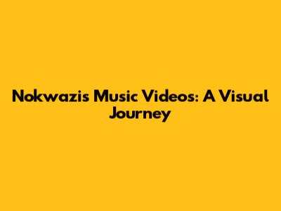 Nokwazi's Music Videos: A Visual Journey