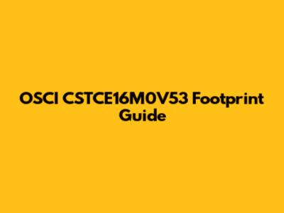 OSCI CSTCE16M0V53 Footprint Guide