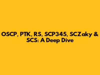 OSCP, PTK, RS, SCP345, SCZaky & SCS: A Deep Dive