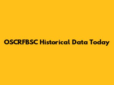 OSCRFBSC Historical Data Today