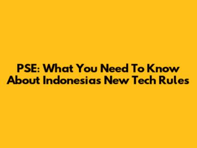 PSE: What You Need To Know About Indonesia's New Tech Rules
