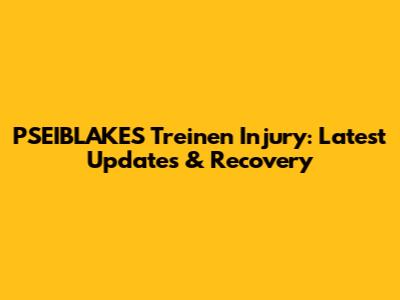 PSEIBLAKES Treinen Injury: Latest Updates & Recovery