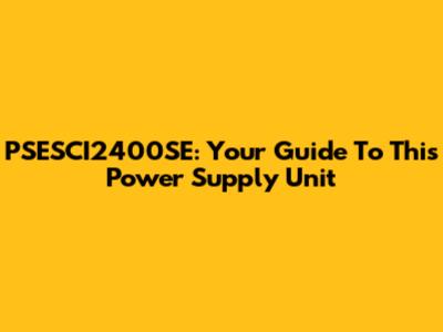 PSESCI2400SE: Your Guide To This Power Supply Unit