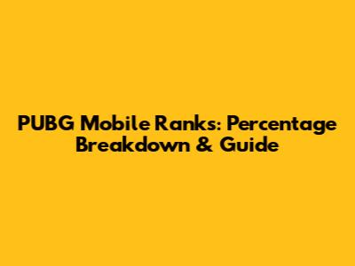PUBG Mobile Ranks: Percentage Breakdown & Guide