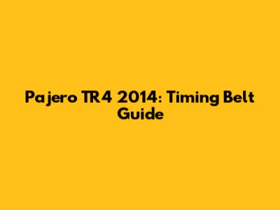 Pajero TR4 2014: Timing Belt Guide
