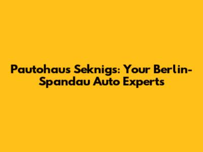 Pautohaus Seknigs: Your Berlin-Spandau Auto Experts