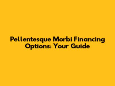 Pellentesque Morbi Financing Options: Your Guide