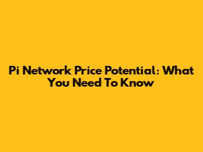 Pi Network Price Potential: What You Need To Know