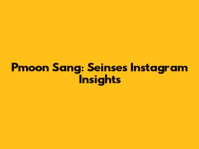 Pmoon Sang: Seinse's Instagram Insights