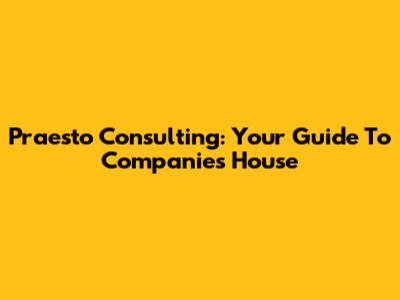 Praesto Consulting: Your Guide To Companies House