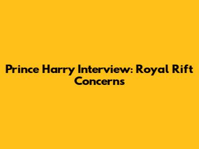 Prince Harry Interview: Royal Rift Concerns