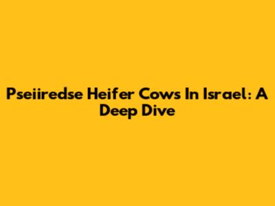 Pseiiredse Heifer Cows In Israel: A Deep Dive