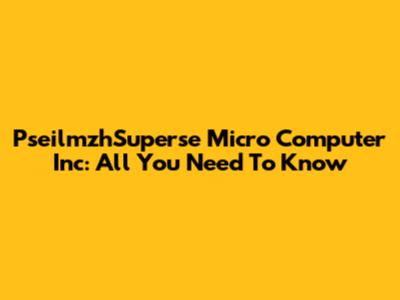 PseilmzhSuperse Micro Computer Inc: All You Need To Know