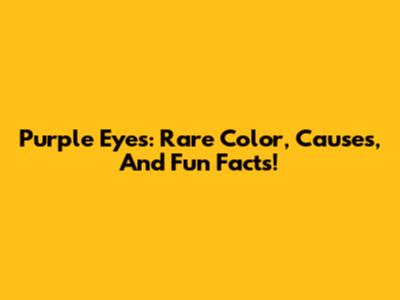 Purple Eyes: Rare Color, Causes, And Fun Facts!
