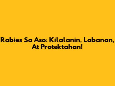 Rabies Sa Aso: Kilalanin, Labanan, At Protektahan!