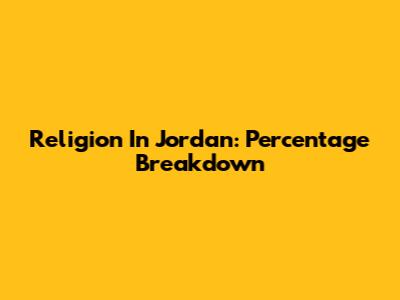 Religion In Jordan: Percentage Breakdown