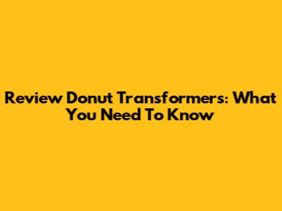 Review Donut Transformers: What You Need To Know