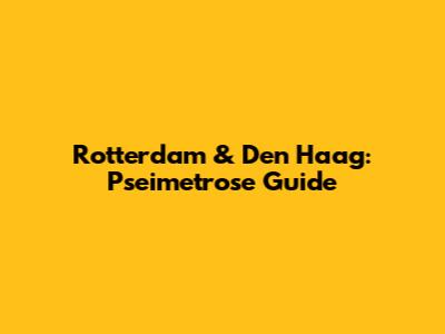 Rotterdam & Den Haag: Pseimetrose Guide