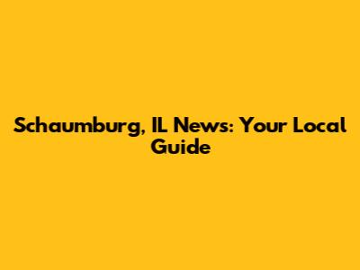 Schaumburg, IL News: Your Local Guide