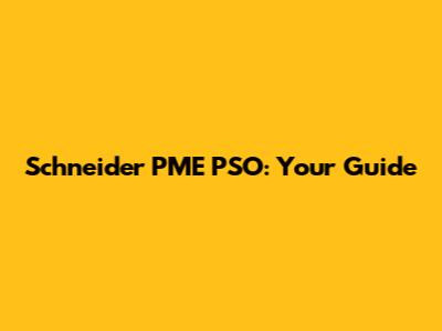 Schneider PME PSO: Your Guide