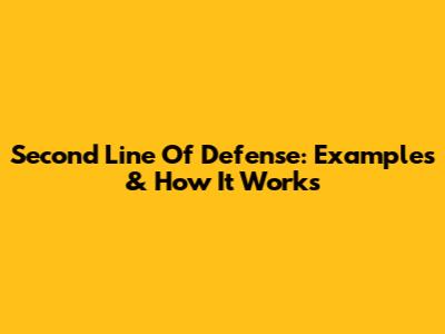 Second Line Of Defense: Examples & How It Works