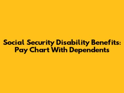 Social Security Disability Benefits: Pay Chart With Dependents